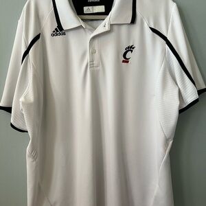 Adidas White Polo Shirt with Black Trim